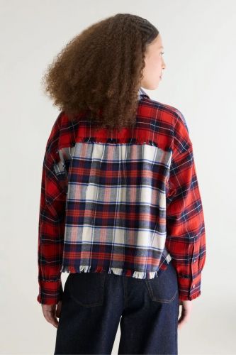 Bellerose chemise Rouge femmes (Chemise bucheron court - JOHNY rouge & bleu flanelle) - Marine | Much more than shoes