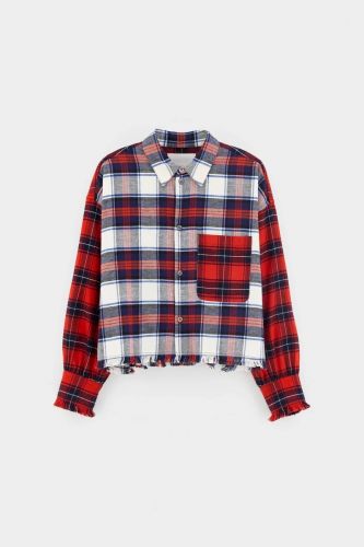 Bellerose chemise Rouge femmes (Chemise bucheron court - JOHNY rouge & bleu flanelle) - Marine | Much more than shoes