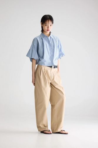 Chemise ballon bleue à rayures BELLEROSE | Marine