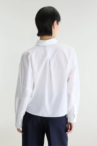 Chemise blanche en popeline à nouer BELLEROSE | Marine