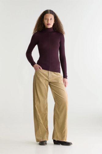 Pull fin col roulé bordeaux BELLEROSE | Marine
