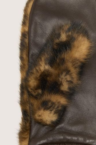 Gants fausse fourrure léopard BELLEROSE | Marine