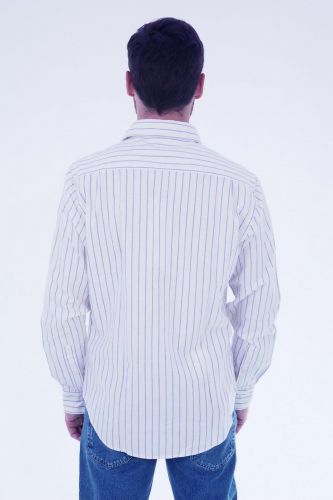 Chemise écru rayures bleu BELLEROSE | Marine