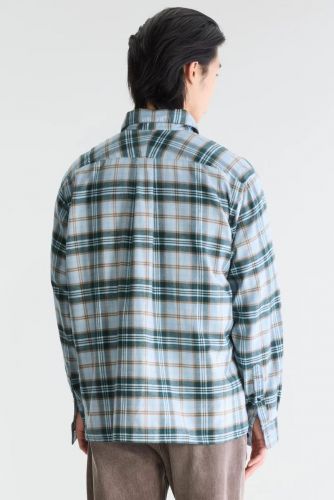 Chemise à carreaux bleus, marron et verts BELLEROSE | Marine Auvelais 