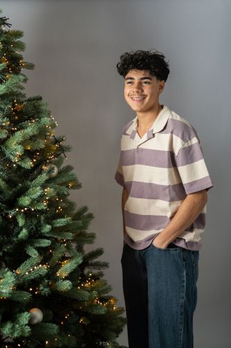 Polo rugby manches courtes beige et lila BELLEROSE | Marine