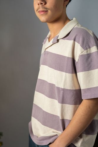 Polo rugby manches courtes beige et lila BELLEROSE | Marine