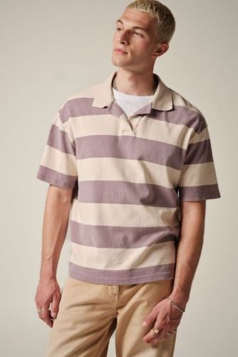 Polo rugby manches courtes beige et lila BELLEROSE | Marine