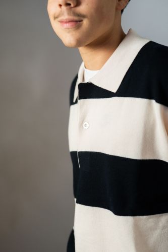 Polo rugby navy et beige BELLEROSE | Marine