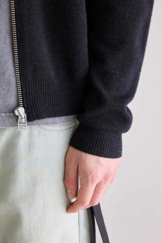 Pull zippé noir BELLEROSE | Marine