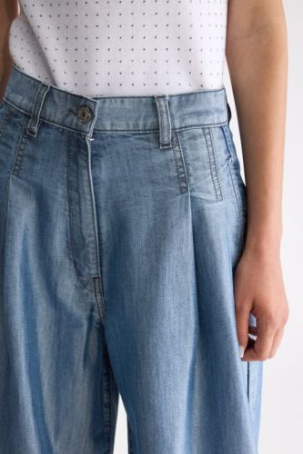 Bellerose pantalon Jeans femmes (Jeans large avec pinces coated effet bri - POP avec pinces) - Marine | Much more than shoes