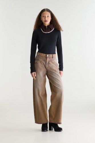 Jeans baggy brun BELLEROSE | Marine Auvelais 