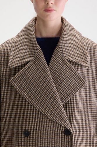 Manteau oversize en pied-de-poule BELLEROSE | Marine
