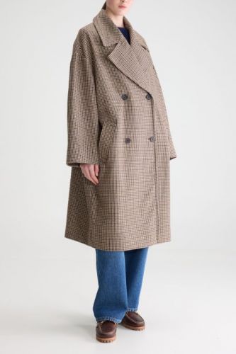 Manteau oversize en pied-de-poule BELLEROSE | Marine