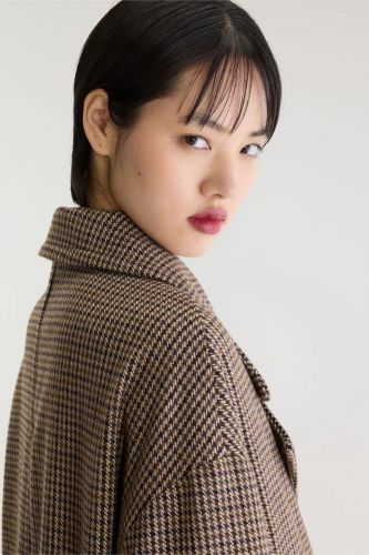 Manteau oversize en pied-de-poule BELLEROSE | Marine