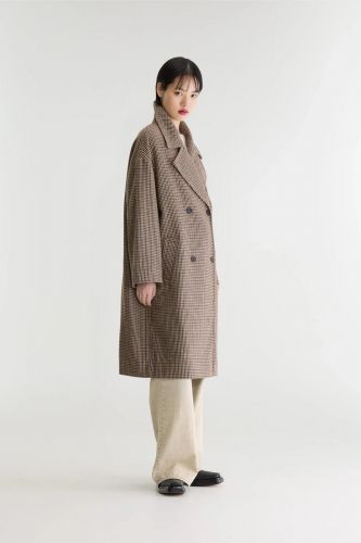Manteau oversize en pied-de-poule BELLEROSE | Marine