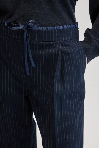 Bellerose pantalon Bleu femmes (Pantalon doublure fermeture - TURIN PANTS navy ligné) - Marine | Much more than shoes