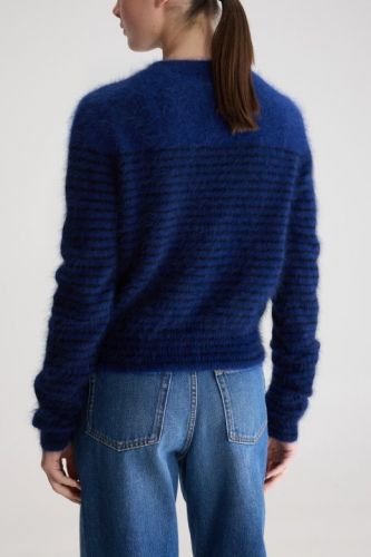 Pull col rond bleu ligné BELLEROSE | MARINE Auvelais