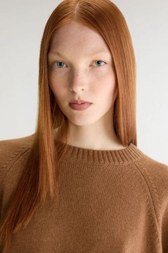 Pull camel à manches 3/4 BELLEROSE | Marine