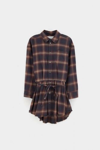 Mini-robe à carreaux brun multi BELLEROSE | Marine