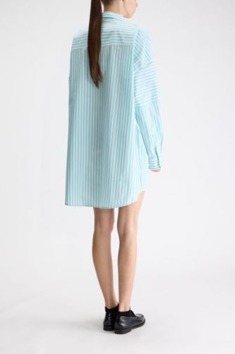 Bellerose robe Blanc femmes (Robe chemisier ligné - JINNER aqua/blanc) - Marine | Much more than shoes