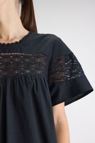 Bellerose robe Noir femmes (Robe dentelle noir - DELHI) - Marine | Much more than shoes