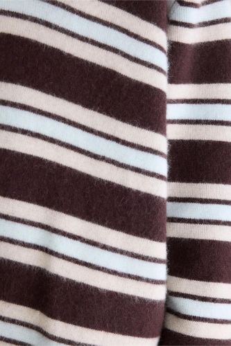 Robe polo oversize en laine à rayures bordeaux, écru et bleu clair BELLEROSE | Marine