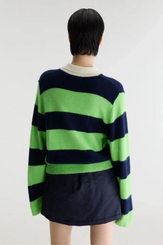 Polo style rugby vert fluo et bleu BELLEROSE | Marine