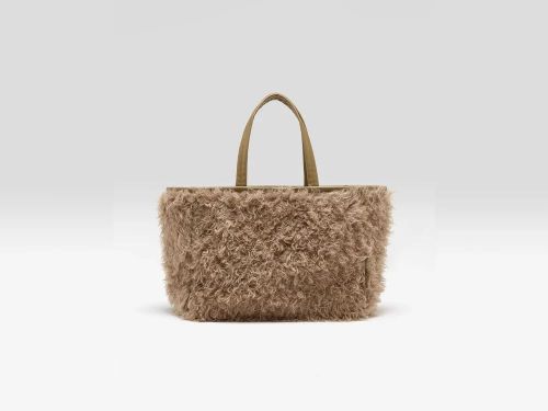 Sac cabas fausse fourrure beige BELLEROSE | MARINE Auvelais