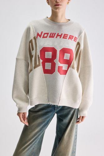 Sweat gris avec maxi logo 