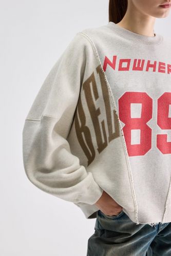 Sweat gris avec maxi logo 