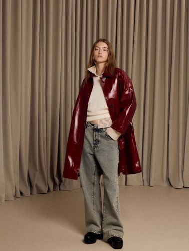 Trench long vinyl bordeaux BELLEROSE | Marine