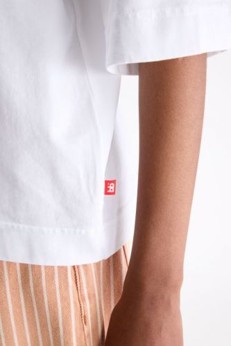 Bellerose tee-Shirt Blanc femmes (Tshirt oversize coton blanc uni découpe  - FIORE TS blanc) - Marine | Much more than shoes