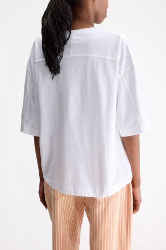 Bellerose tee-Shirt Blanc femmes (Tshirt oversize coton blanc uni découpe  - FIORE TS blanc) - Marine | Much more than shoes