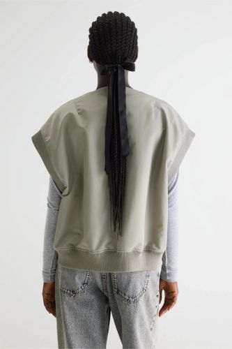 Bellerose veste Kaki femmes (Veste satinée sauge - HIROKI sans manches) - Marine | Much more than shoes