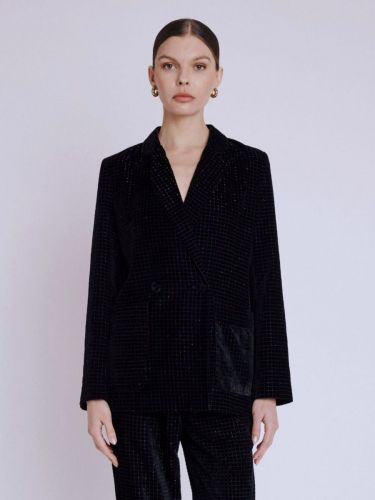 Blazer en velours noir BERENICE | Marine