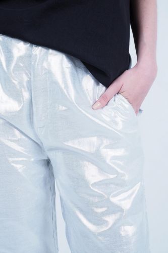 Pantalon métalisé argenté Bérénice | Marine