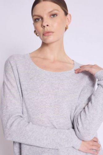 Pull gris maille fine BERENICE | Marine