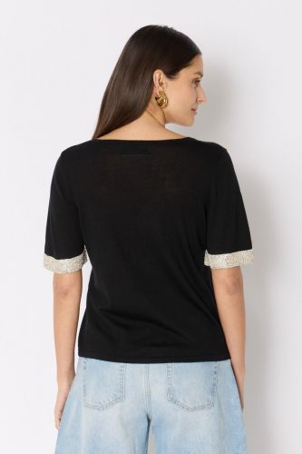 Pull en maille noire Bérénice | Marine