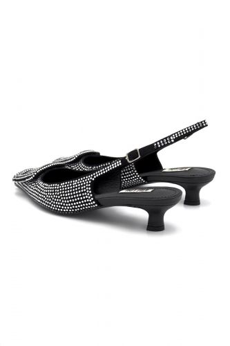 Bibilou slingback Argent femmes (Arrière ouvert mini talon Kitten strass - 692 tout strass) - Marine | Much more than shoes