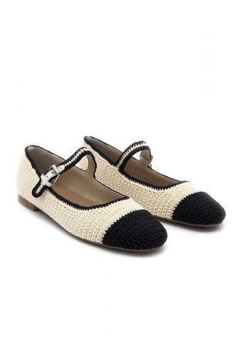 Bibilou Ballerines Noir/blanc femmes (Ballerine crochet noir & blanc - 657 crochet noir & blanc) - Marine | Much more than shoes