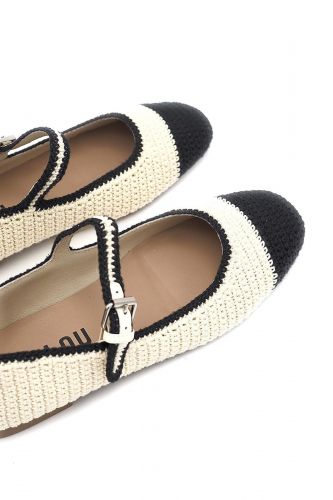 Bibilou Ballerines Noir/blanc femmes (Ballerine crochet noir & blanc - 657 crochet noir & blanc) - Marine | Much more than shoes