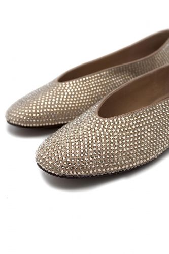 Ballerines en cuir nude BIBILOU | Marine