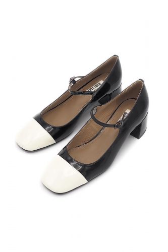 Bibilou escarpin Noir femmes (Bicolore bout vernis & bride - 536 noir bout écru) - Marine | Much more than shoes