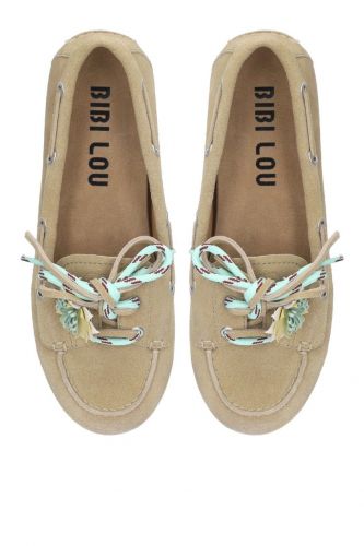 Bibilou loafers Ecru femmes (Boatshoe lacets funny - 612 Boatshoe beige) - Marine | Much more than shoes