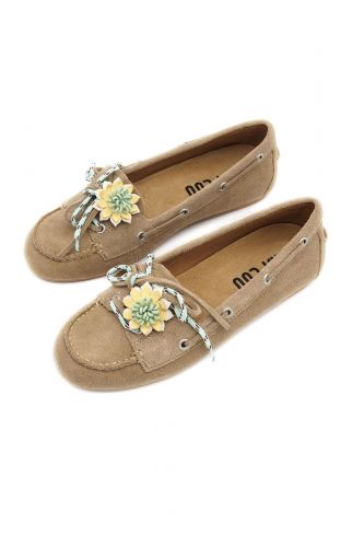 Bibilou loafers Ecru femmes (Boatshoe lacets funny - 612 Boatshoe beige) - Marine | Much more than shoes