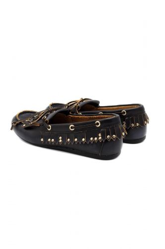 Boat shoes noires à franges BIBILOU | Marine