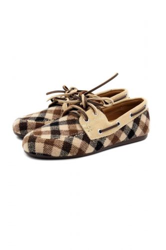 Boat shoes à carreaux beige BIBILOU | Marine