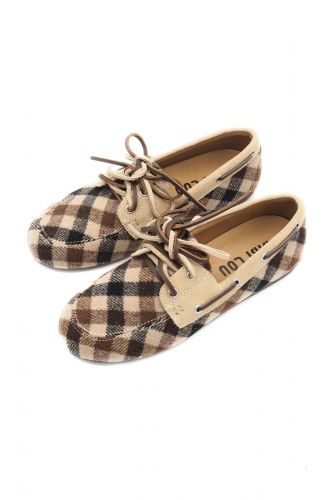 Boat shoes à carreaux beige BIBILOU | Marine