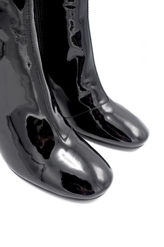 Boots en cuir vernis noir BIBILOU | Marine