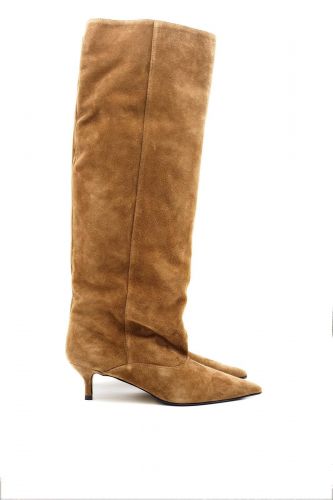 Botte tube nubuck camel BIBILOU | Marine Auvelais 
